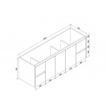 WH05-P1 PVC 1500 Wall Hung Vanity Cabinet Only